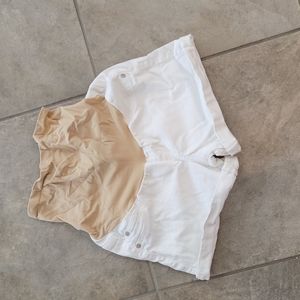 Maternity white jean shorts size S